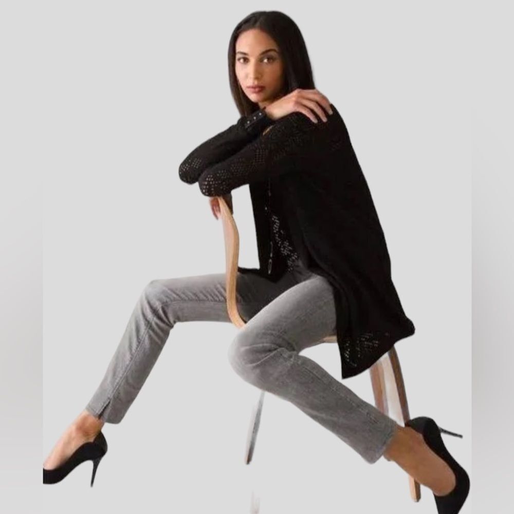 WHBM Long Sleeve Pointelle Cardigan Sweater White House Black Market XXSP